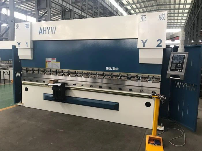 YAWEI AHYW PBH 100T4M 5 AXIS CNC PRESS BRAKE DELEM DA58T 2D GRAPHICAL CONTROLLER MADE IN CHINA FACTORY